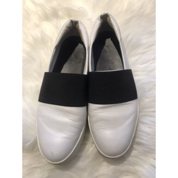 Via Spiga Shoes - VIA SPIGA Women's  Platform Slip on Sneakers Black/White Size 9 Funky Y2K style